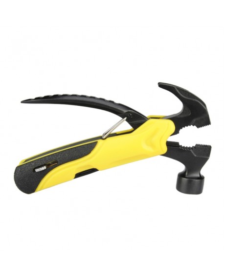 7-in-1 Multifunctional Mini Foldaway Survival Tool Pocket Knife Hammer Plers Screwdriver Tools Set Black & Yellow