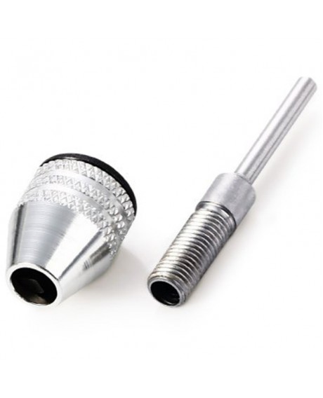 3.0mm Shank Electric Grinder Keyless Drill Chuck Adapter for Dremel Rotary Tool (0.3-3.4mm) Silver