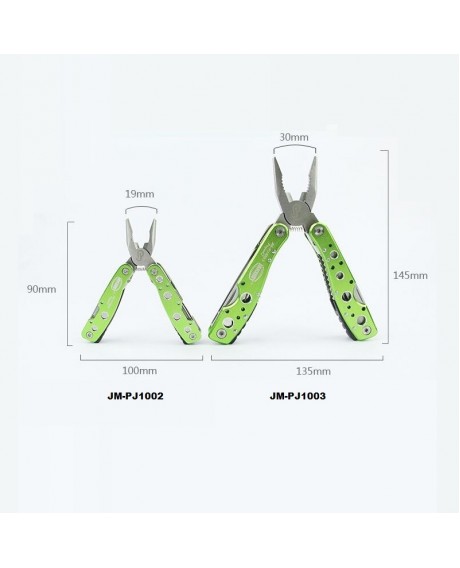 Jakemy JM-PJ1002 9-in-1 Plier / Scaling Knife / Slotted / Screwdriver / Bottle Opener / Saw / Flier Multifunctional Folding Tool Green