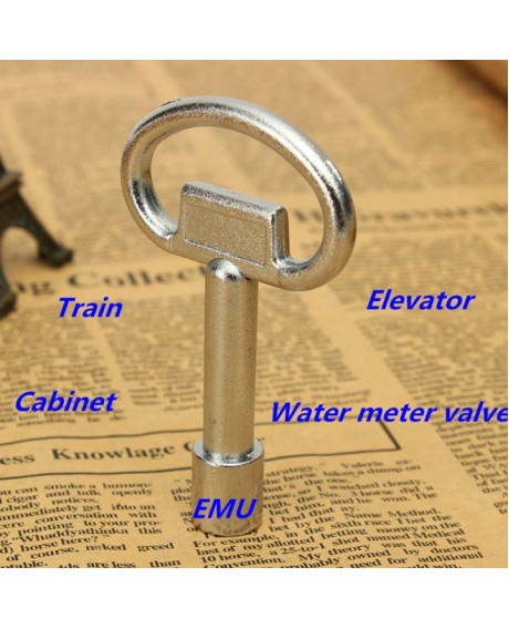 Multifunctional Inner Triangle Key for Cabinet Subway Train Elevator Silver