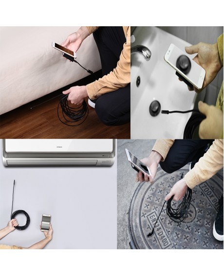 1200P 8mm Waterproof IP68 WiFi Endoscope Camera for PC Android iOS 2M
