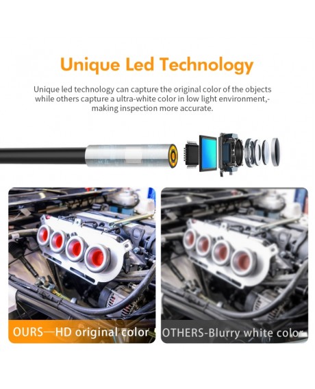 5M 6-LED 3.9mm Lens 3-in-1 USB/Micro USB/Type-C HD IP67 Waterproof Android Endoscope for Android Smartphone Tablet PC Laptop