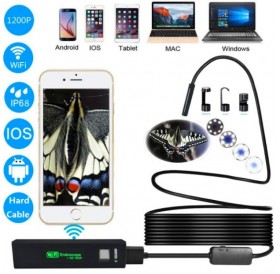 1200P Waterproof IP68 8mm WiFi Endoscope Camera for PC Android iOS 5M