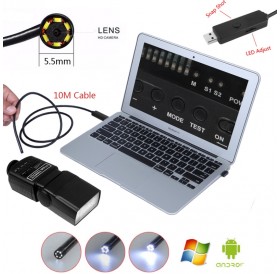 10M 5.5mm 7-LED Waterproof Endoscope w/ Control Button