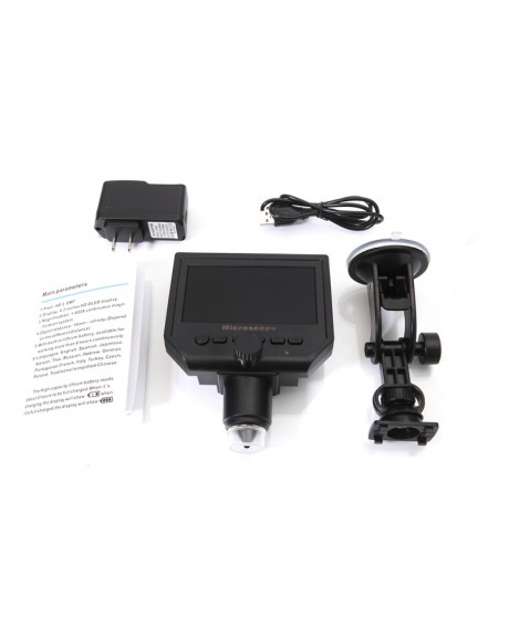 1-600X 3.6MP Microscope Continuous Magnifier w/ 4.3inch HD LCD Display