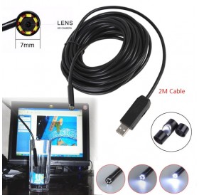2M Waterproof 6-LED 7mm USB Endoscope Borescope Inspection Camera