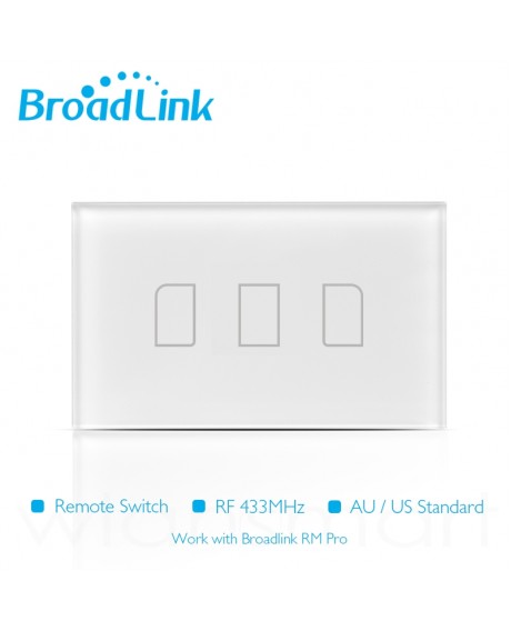 Broadlink TC2 Touching 3 Load Panel Switch Remote Wireless Light Controller US Plug