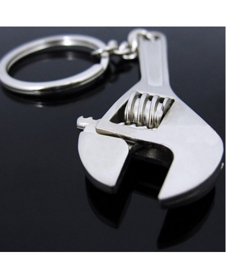 Creative Mini Tool Model Wrench Spanner Pendant Key Chain - Silver