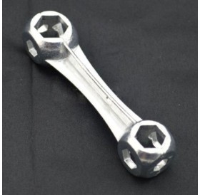6-15mm 10 Hexagon Holes Bike Bone Shaped Spanner Wrench Repair Tool Silver