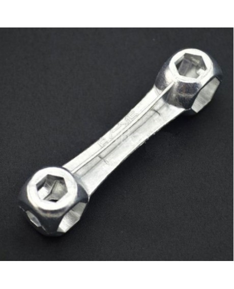 6-15mm 10 Hexagon Holes Bike Bone Shaped Spanner Wrench Repair Tool Silver