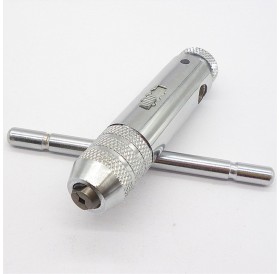 Mini 3-8mm Reversible T Bar Handle Ratchet Tap Wrench Silver