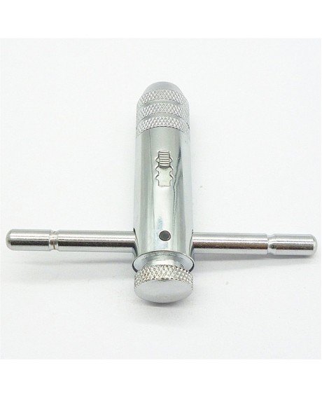Mini 3-8mm Reversible T Bar Handle Ratchet Tap Wrench Silver