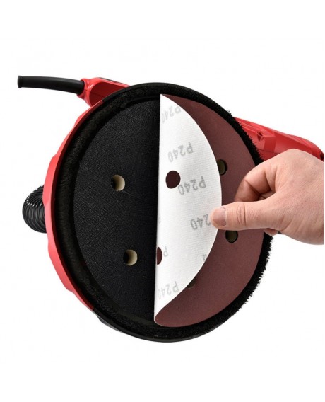 750W Stretchable Drywall Sander Kit with LED Lamp US Plug Red