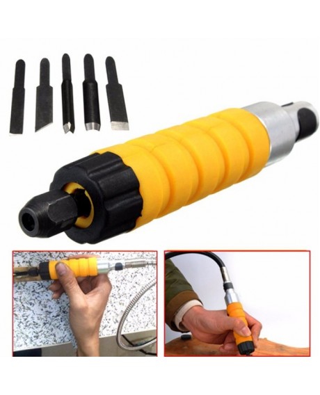 Woodworking Carving Chisel Electric Carving Machine w/ 5 Carving Blades