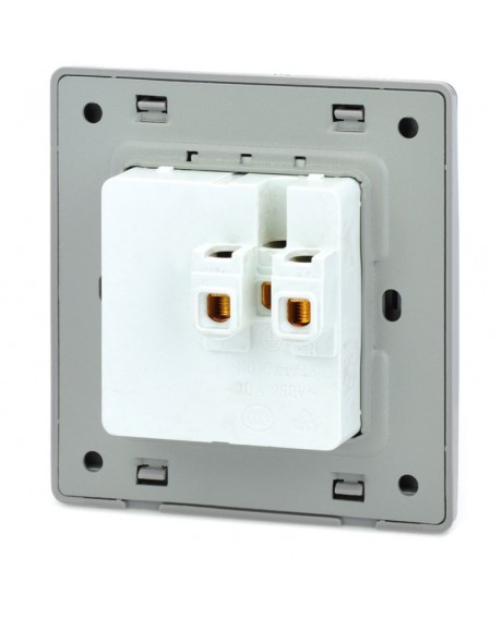 SMEONG 3-Power Mirror Panel Wall Mount Socket Outlet with Screws Silver (AC 250V)