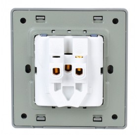 SMEONG Stainless Steel Wiredrawing Panel 5-Pin Wall Mount Power Socket Outlet Champagne