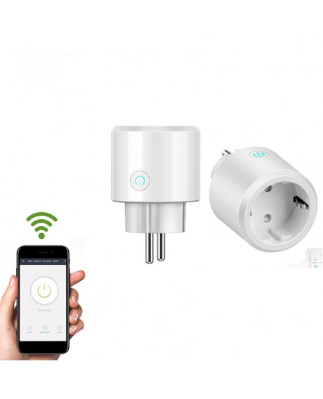 WIFI Smart Switch Socket Timing Wireless Outlet Voice Intelligent Control - EU Plug