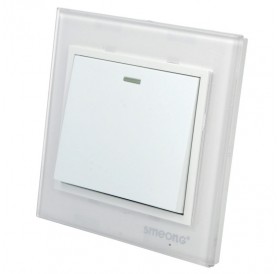SMEONG One Gang Wall Mount Power Switch with Crystal Panel White