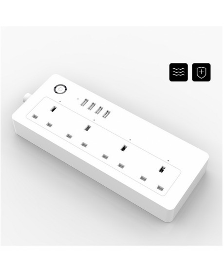 USB WIFI Smart Power Strip Socket 10A Works With Alexa Google Home Voice Control UK Plug
