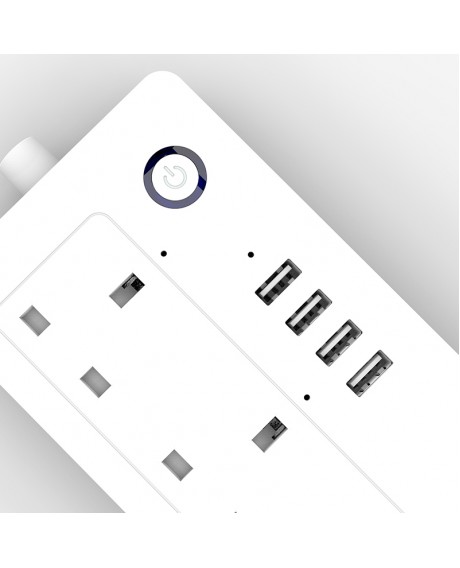 USB WIFI Smart Power Strip Socket 10A Works With Alexa Google Home Voice Control UK Plug