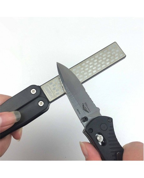 Outdoor Camping Double Sided Folded Pocket Knife Sharpener - Silver