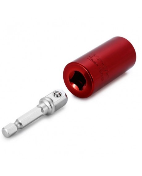 7-19mm Wrench Universal Socket/Drill Adapter Repair Set Red