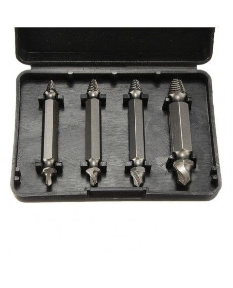 4pcs Double Sided Damaged Screw Extractor S2 Alloy Steel