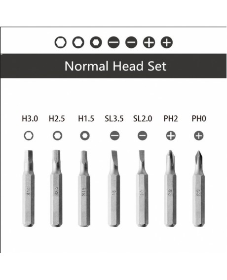 Wowstick Multi-functional Electric Screwdriver Head Bit Set Digital Products Repair Tool Kit Normal Head Set