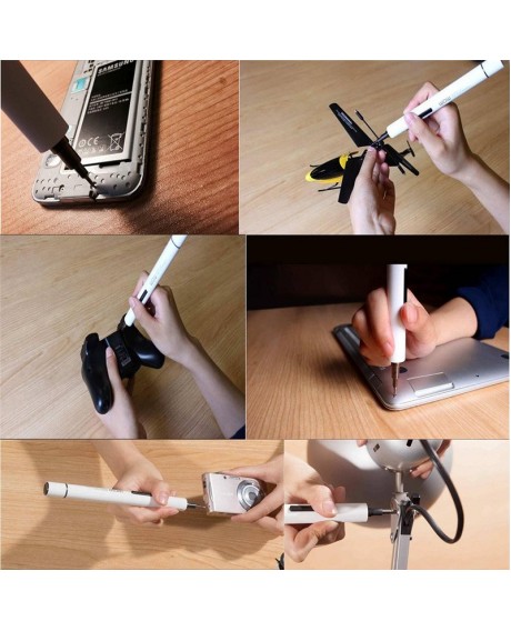 Wowstick 1F Mini Cordless Electric Screwdriver Repair Tools with 5pcs Bits & Extension Bar White