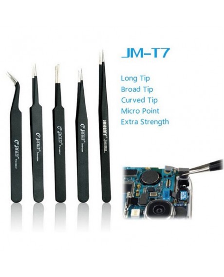 JAKEMY JM-T7-13 Stainless Steel Anti-Static Flat End Tweezers