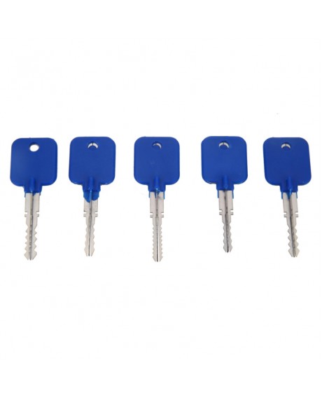 5pcs AML020036 Cross-shaped Lock Pick Tools Set Blue & Silver