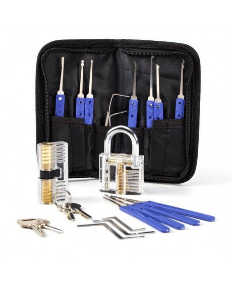 Two Sets Transparent Copper Cutaway Training Skill Professional Visable Practice Padlocks Locks Hand Tool Sets