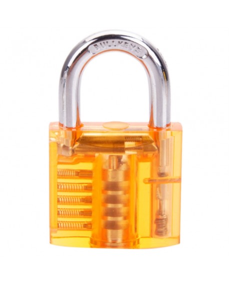 Locksmith Unlock Tool Cutaway Inside View of Practice Padlock - Yellow