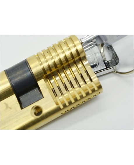 7Pins Cutaway Brass Both End Padlock Quick Open Crescent Moon Shape Practice Lock Key Locksmith