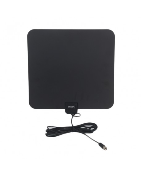 Leadzm S108 50 Miles HD Digital Indoor TV Antenna Black US Plug