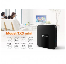 TX3 Mini Android 7.1 4K HD Smart TV BOX 1GB 8GB Amlogic S905W WiFi Media Players - US Plug