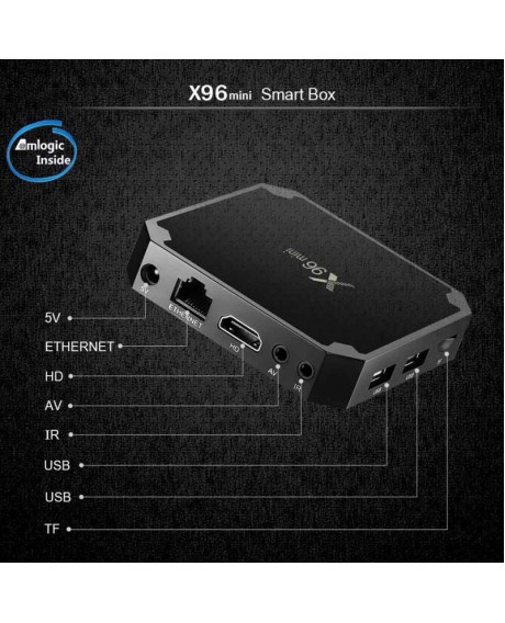 X96 Mini Android 7.1 TV BOX 1GB 8GB Amlogic S905W Quad Core 2.4GHz WiFi MultiMedia Players - US Plug