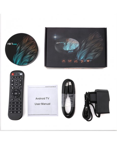 HK1 Max 1080p 4K Android 9.0 Wifi TV Box 2GB + 16GB Smart Media Player US Plug with G10 Voice Remote Control