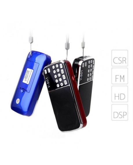 Mini Portable LCD Digital FM Radio Speaker USB MP3 Music Player Red
