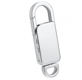 USB Sound Audio Digital Voice Recorder MP3 Metal Casing Keychain 16GB - Silver