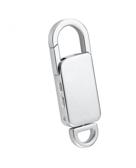 USB Sound Audio Digital Voice Recorder MP3 Metal Casing Keychain 16GB - Silver