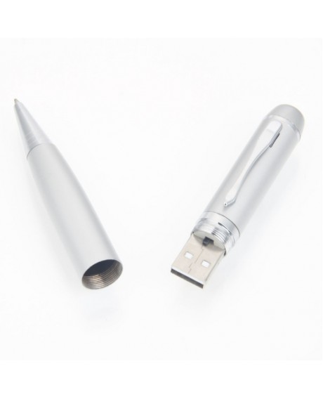 4GB CM-007 Hidden USB 2.0 Flash Digital Voice Recorder Pen with Clip Silver