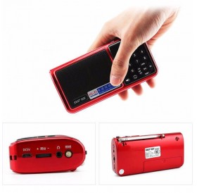 SAST N520 FM Radio Mini TF USB MP3 Speaker with LED Flashlight Red