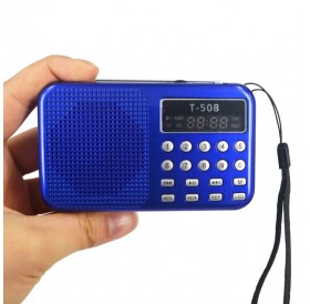 LCD Digita Stereo FM Radio Speaker USB TF Card MP4 Music Player Blue