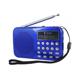 LCD Digita Stereo FM Radio Speaker USB TF Card MP4 Music Player Blue