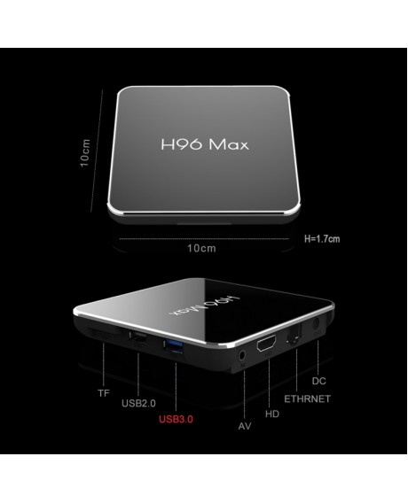 H96 MAX X2 4K 1080P TV Box Android 8.1 2GB 16GB Netflix Youtube Smart Media Players - US Plug