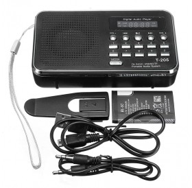 Mini LCD Digital FM Radio Speaker USB TF Card MP3 Music Player Black