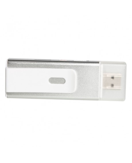 USB 2.0 Small Screen Clip TF Card Reader MP3 Player Silver White