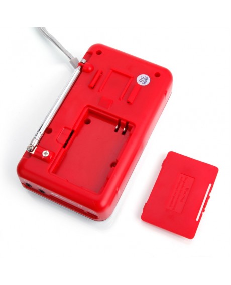 Mini LCD Digital FM Radio Speaker USB TF Card MP3 Music Player Red