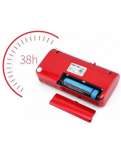 SAST N520 FM Radio Mini TF USB MP3 Speaker with LED Flashlight Blue